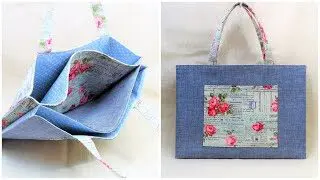 ペタンコバッグ簡単作り方 裏地付き双子バッグ作り方 How To Make A Bag Chieko043 簡単スタイル